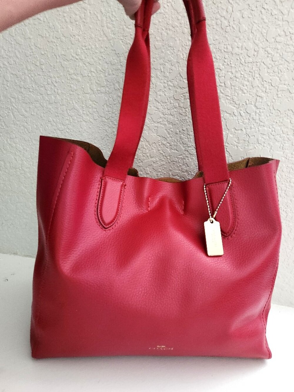 Euc Coach Derby Red Leather Shoulder Bag Purse